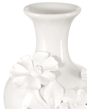 Currey & Company Ave Maria Hand-Thrown White Porcelain Vase Set Sculptural Floral Artisan Trio 1200-0982