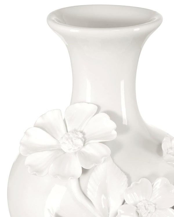 Currey & Company Ave Maria Hand-Thrown White Porcelain Vase Set Sculptural Floral Artisan Trio 1200-0982