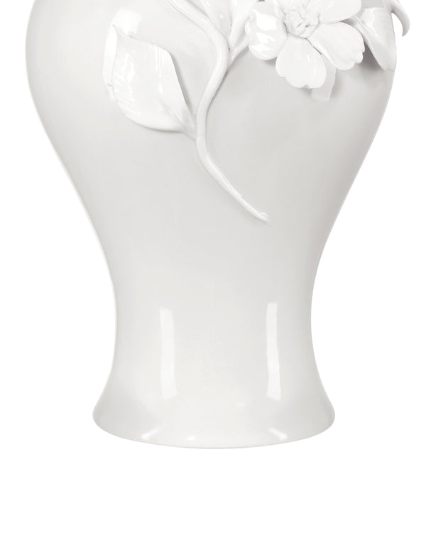 Currey & Company Ave Maria Hand-Thrown White Porcelain Vase Set Sculptural Floral Artisan Trio 1200-0982