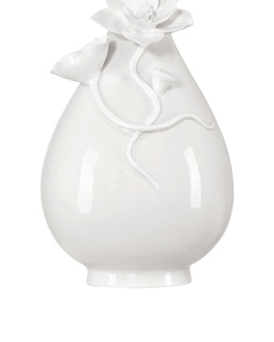 Currey & Company Ave Maria Hand-Thrown White Porcelain Vase Set Sculptural Floral Artisan Trio 1200-0982