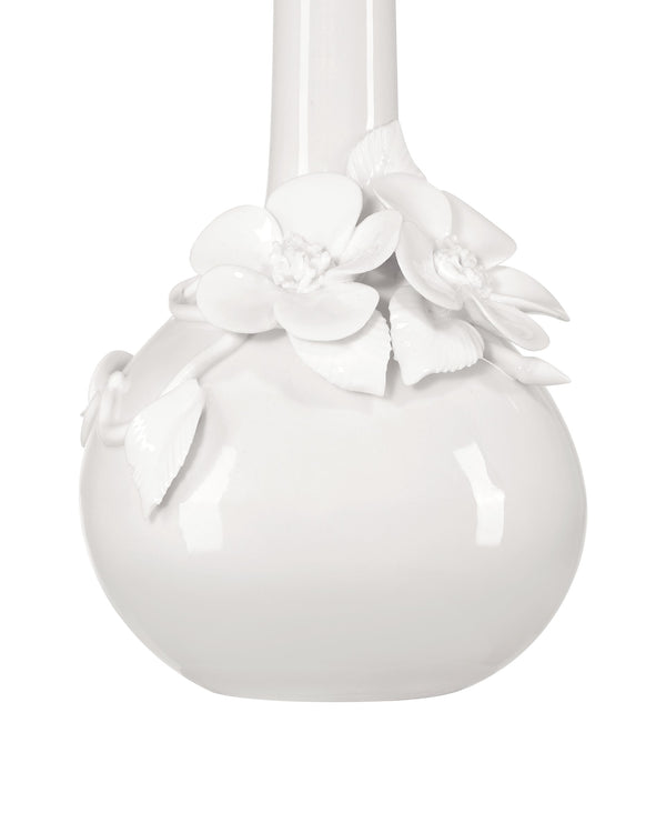 Currey & Company Ave Maria Hand-Thrown White Porcelain Vase Set Sculptural Floral Artisan Trio 1200-0982