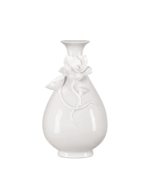 Currey & Company Ave Maria Hand-Thrown White Porcelain Vase Set Sculptural Floral Artisan Trio 1200-0982