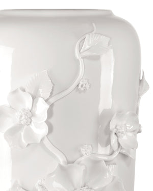 Currey & Company Flower Maria Hand Thrown Porcelain Vase with Sculptural Blooms for Elegant Display Medium 1200-0984