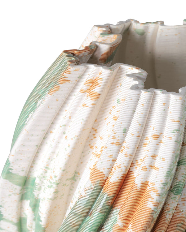Currey & Company Camouflage Sculptural Porcelain Vase with Hand-Splattered Glaze for Console Decor Medium 1200-0987