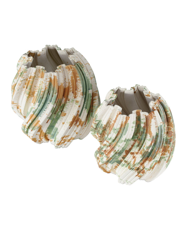 Currey & Company Camouflage Sculptural Porcelain Vase with Hand-Splattered Glaze for Console Decor Medium 1200-0987