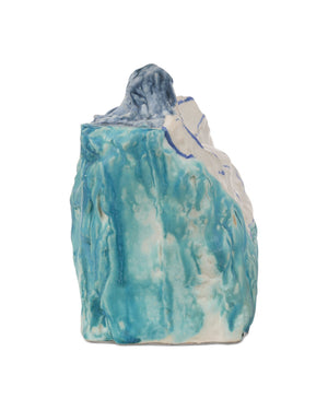 Currey & Company Reclining Female Form Brutalist Porcelain Sculpture Hand-Painted Turquoise Blue Artisan Decor 1200-0996