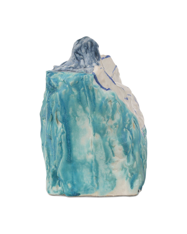 Currey & Company Reclining Female Form Brutalist Porcelain Sculpture Hand-Painted Turquoise Blue Artisan Decor 1200-0996