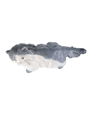 Currey & Company Siamese Cat Hand-Painted Porcelain Sculpture with Stippled Blue Glaze Shelf Decor 1200-1000