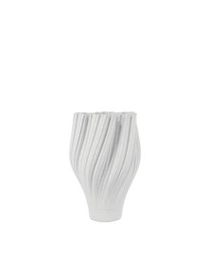 Currey & Company Whorl Sculptural Porcelain Floor Vase Organic Swirling Form Matte White Entryway Accent 19.5"h x 13"dia. 1200-1004