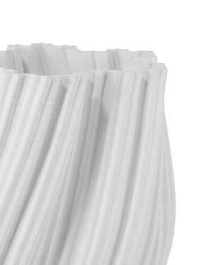Currey & Company Whorl Sculptural Porcelain Floor Vase Organic Swirling Form Matte White Entryway Accent 19.5"h x 13"dia. 1200-1004