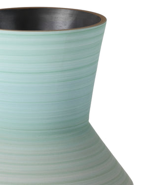 Currey & Company Happy Retro Hand Thrown Porcelain Vase Pair Earthy Striations Artisan Shelf Accent 1200-1008