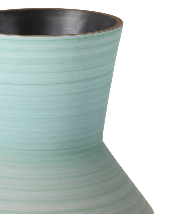 Currey & Company Happy Retro Hand Thrown Porcelain Vase Pair Earthy Striations Artisan Shelf Accent 1200-1008