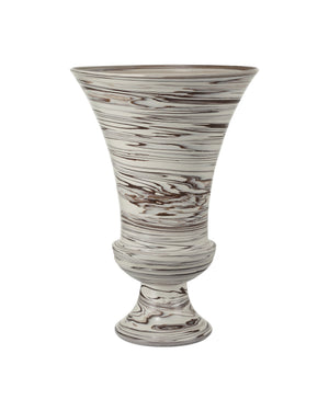 Currey & Company Jejune Handcrafted Urn Footed Vase Swirling Two-Tone Clay Bohemian Floor Statement 1200-1010