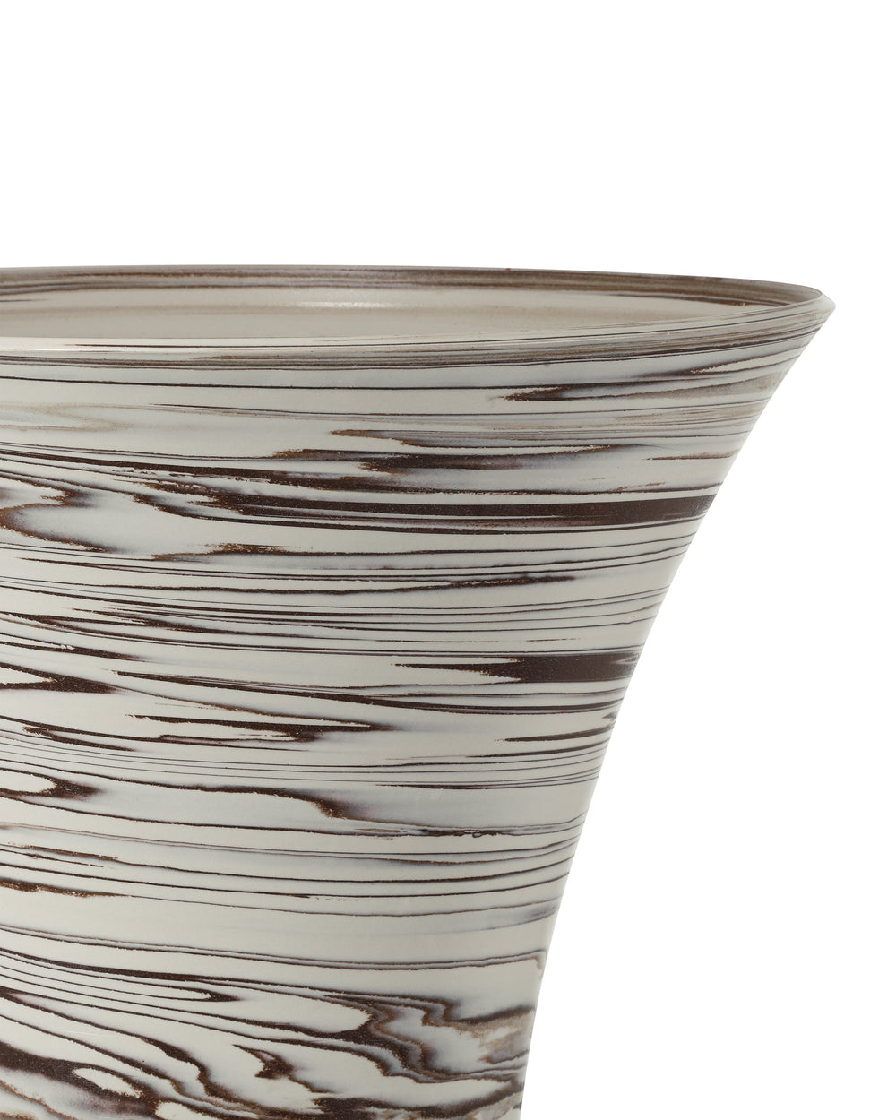 Currey & Company Jejune Handcrafted Urn Footed Vase Swirling Two-Tone Clay Bohemian Floor Statement 1200-1010