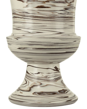Currey & Company Jejune Handcrafted Urn Footed Vase Swirling Two-Tone Clay Bohemian Floor Statement 1200-1010