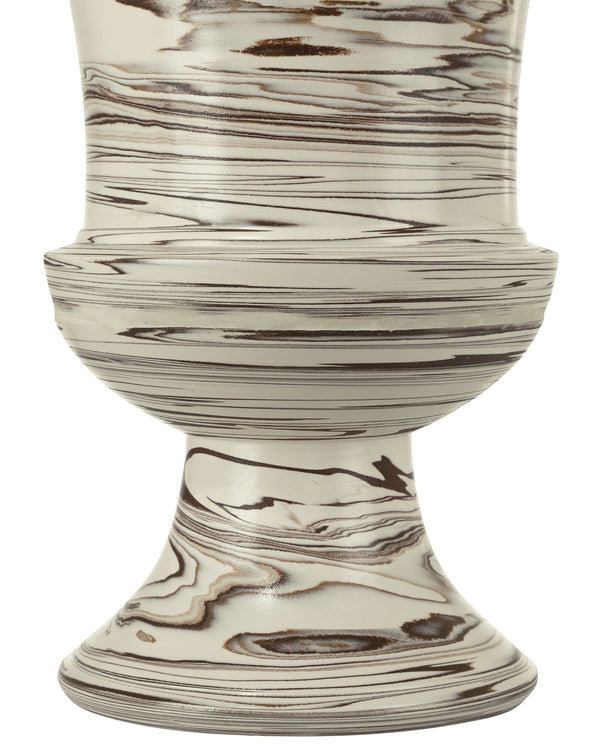 Currey & Company Jejune Handcrafted Urn Footed Vase Swirling Two-Tone Clay Bohemian Floor Statement 1200-1010
