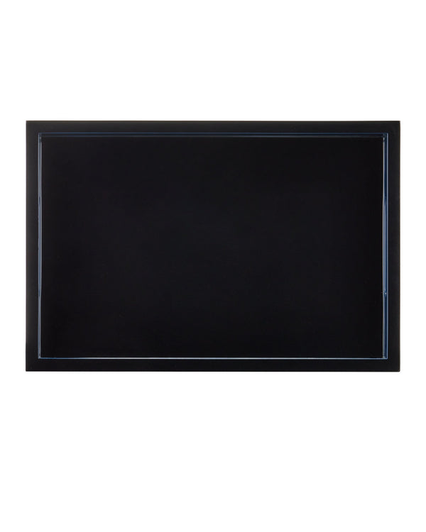 Currey & Company Navy Lacquer Handcrafted Tray Set High Gloss Finish for Coffee Table Styling 1200-1018