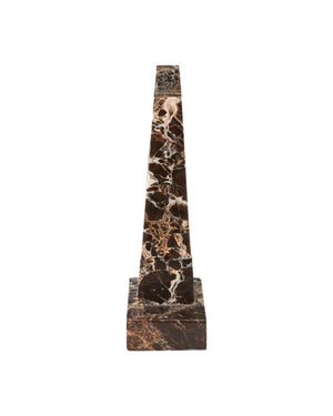 Currey & Company Blount Emperador Marble Geometric Sculpture Unique Veining Artisan Stone Shelf Accent 1200-1030