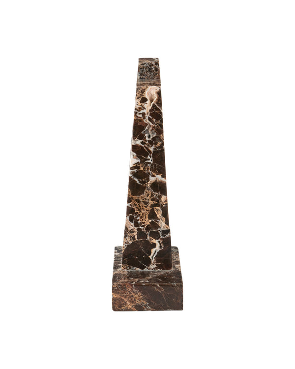 Currey & Company Blount Emperador Marble Geometric Sculpture Unique Veining Artisan Stone Shelf Accent 1200-1030
