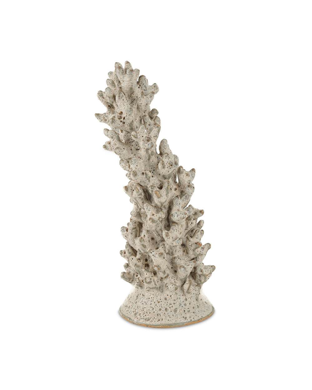 Currey & Company Staghorn Coral Ceramic Sculpture Hand Carved Clay Coastal Shelf Accent Decor White 1200-1044
