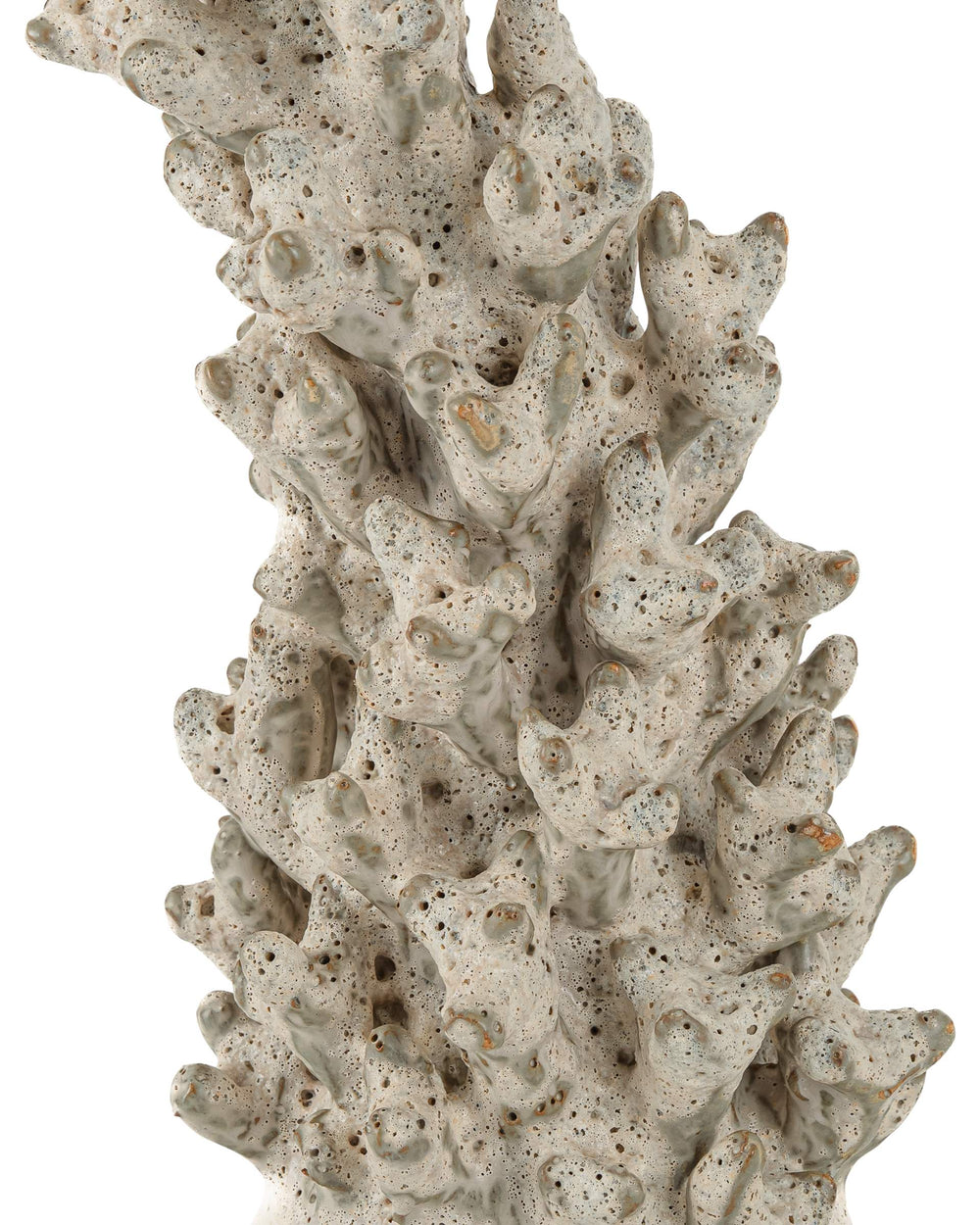 Currey & Company Staghorn Coral Ceramic Sculpture Hand Carved Clay Coastal Shelf Accent Decor White 1200-1044