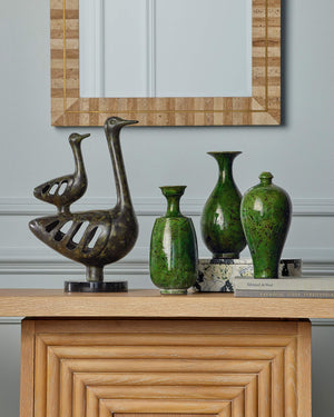 Currey & Company Duck Family Cast Bronze Sculpture with Antique Patina for Shelves and Entryway Decor 1200-1057