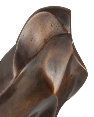 Currey & Company Horus Cast Bronze Hawk Sculpture on Marble Base Egyptian Inspired Decorative Art 1200-1058