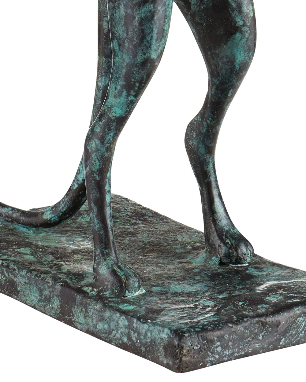 Currey & Company Bastet Egyptian Goddess Cat Sculpture Cast Bronze with Verdigris Granite Finish 1200-1059
