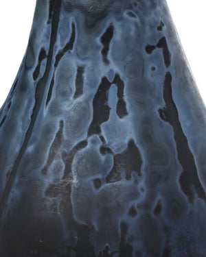Currey & Company Glass Mouth-Blown Sculptural Pear Duo with Brass Stems Matte Blue Artisan Accent 1200-1062