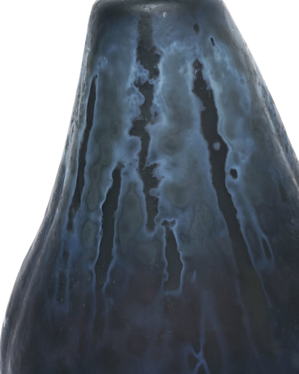 Currey & Company Glass Mouth-Blown Sculptural Pear Duo with Brass Stems Matte Blue Artisan Accent 1200-1062