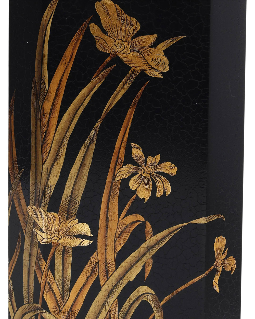 Currey & Company Glasshouse Tole Octagonal Iron Umbrella Stand with Hand Painted Gold Floral Motifs 1200-1064