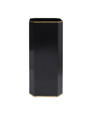 Currey & Company Glasshouse Tole Octagonal Iron Umbrella Stand with Hand Painted Gold Floral Motifs 1200-1064