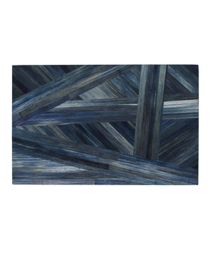 Currey & Company Winter Harvest Hand-Dyed Blue Straw Decorative Box Artisan Folk Accent Piece 1200-1067