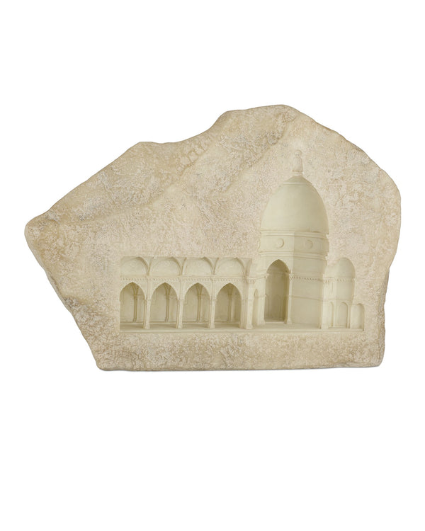 Currey & Company Architectural Gothic Portico Wall Sculpture Hand Finished Bas Relief for Classic Interiors Beige 12.5"h x 18.25"w x 3.5"d 1200-1071