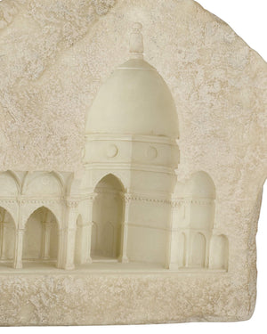 Currey & Company Architectural Gothic Portico Wall Sculpture Hand Finished Bas Relief for Classic Interiors Beige 12.5"h x 18.25"w x 3.5"d 1200-1071