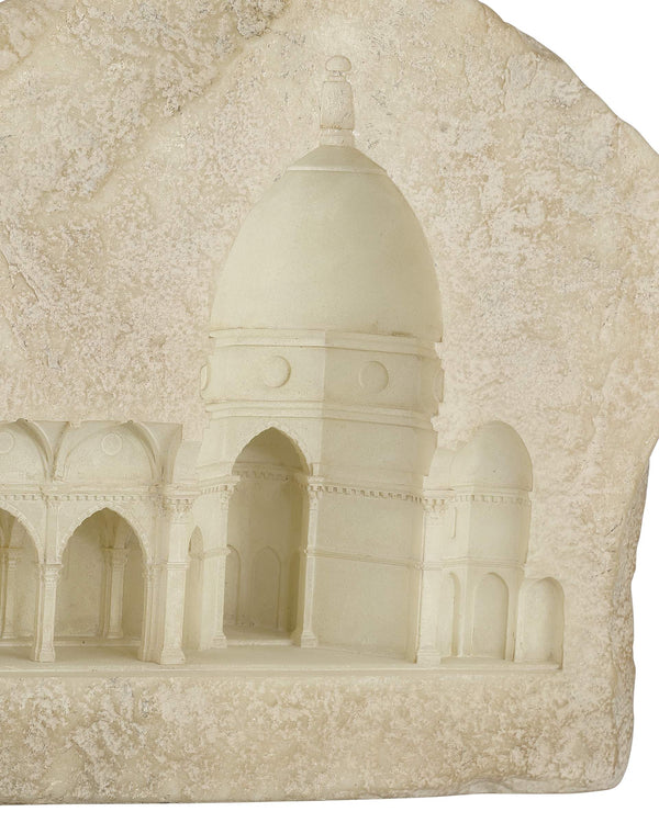 Currey & Company Architectural Gothic Portico Wall Sculpture Hand Finished Bas Relief for Classic Interiors Beige 12.5"h x 18.25"w x 3.5"d 1200-1071