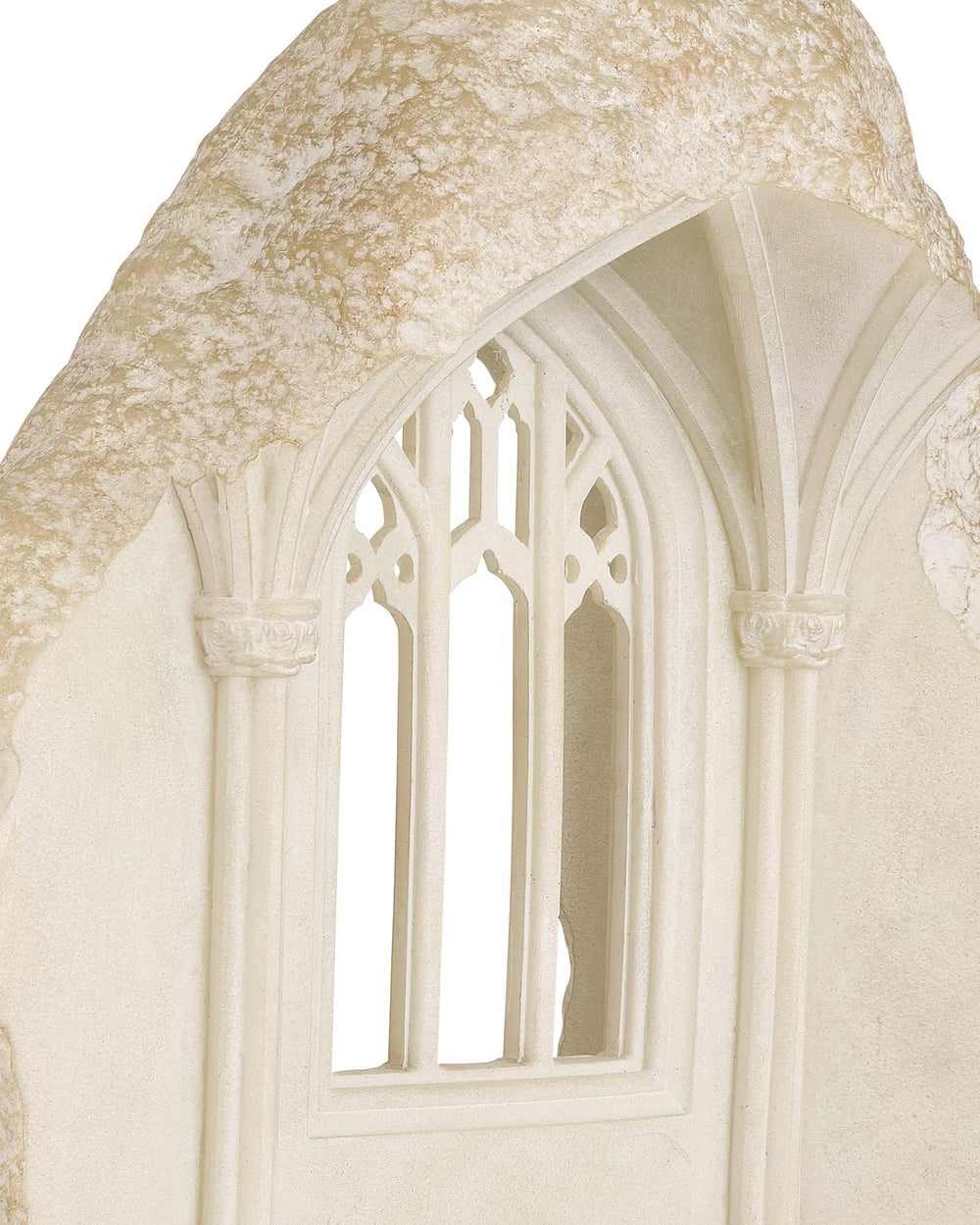 Currey & Company Architectural Gothic Portico Wall Sculpture Hand Finished Bas Relief for Classic Interiors Antique White 14.75"h x 10.5"w x 5"d 1200-1072