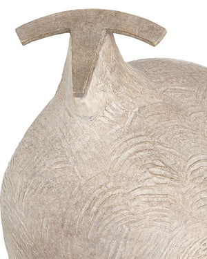 Currey & Company Ancient Ram Sculpture Modernist Beige Composite Tabletop Accent for Mantel or Shelf 1200-1073