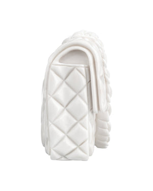 Currey & Company The Marble Handbag Sculpture Hand Carved Solid Stone Couture Accent for Shelf or Console 1200-1077