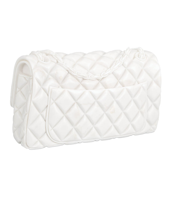 Currey & Company The Marble Handbag Sculpture Hand Carved Solid Stone Couture Accent for Shelf or Console 1200-1077