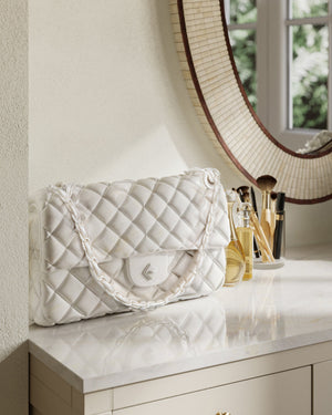 Currey & Company The Marble Handbag Sculpture Hand Carved Solid Stone Couture Accent for Shelf or Console 1200-1077