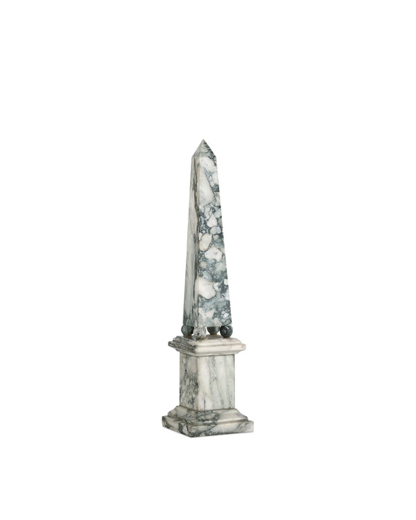 Currey & Company Sorority French Inspired Solid Marble Obelisk Sculptural Accent for Mantel or Console Medium 1200-1078