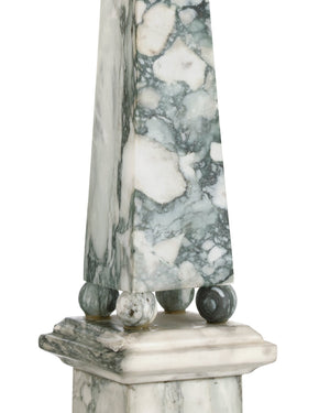 Currey & Company Sorority French Inspired Solid Marble Obelisk Sculptural Accent for Mantel or Console Medium 1200-1078