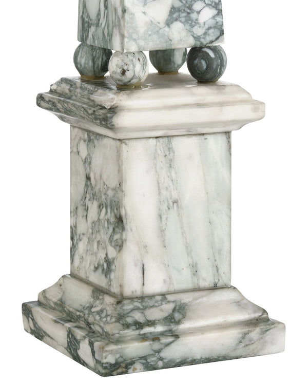 Currey & Company Sorority French Inspired Solid Marble Obelisk Sculptural Accent for Mantel or Console Medium 1200-1078
