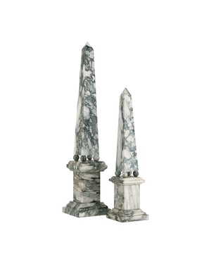 Currey & Company Sorority French Inspired Solid Marble Obelisk Sculptural Accent for Mantel or Console Medium 1200-1078