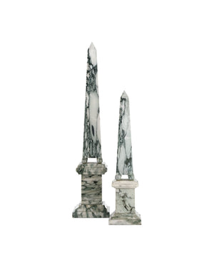 Currey & Company Sorority French Inspired Solid Marble Obelisk Sculptural Accent for Mantel or Console Medium 1200-1078
