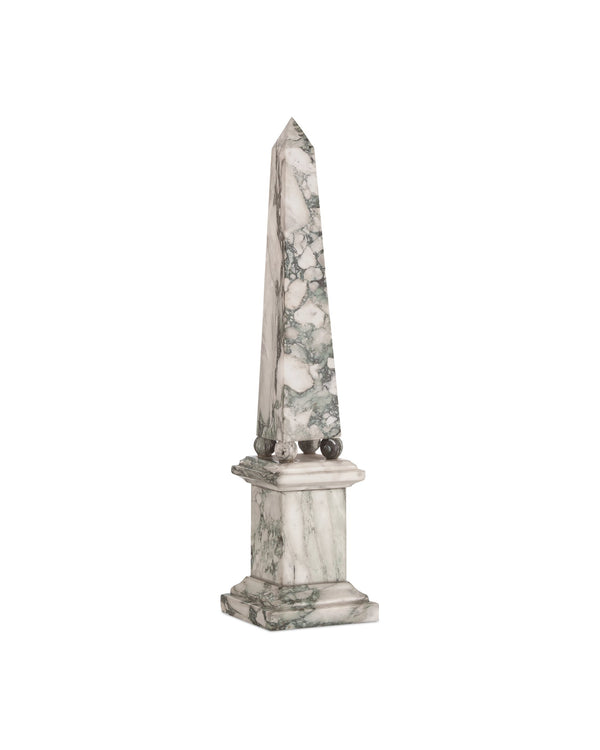 Currey & Company Sorority French Inspired Solid Marble Obelisk Sculptural Accent for Mantel or Console Medium 1200-1078