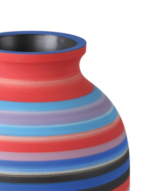 Currey & Company Happy Hand Thrown Porcelain Vase with Bold Retro Striations for Shelves and Consoles 1200-1096