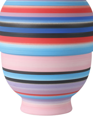 Currey & Company Happy Hand Thrown Porcelain Vase with Bold Retro Striations for Shelves and Consoles 1200-1096