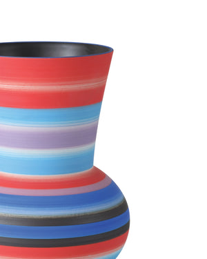 Currey & Company Happy Hand-Thrown Porcelain Accent Vase Bold Retro Striped Artisan Ceramic Decor Piece 1200-1097